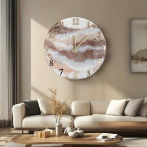 Laikrodis "Rudas marmuras" 50cm
