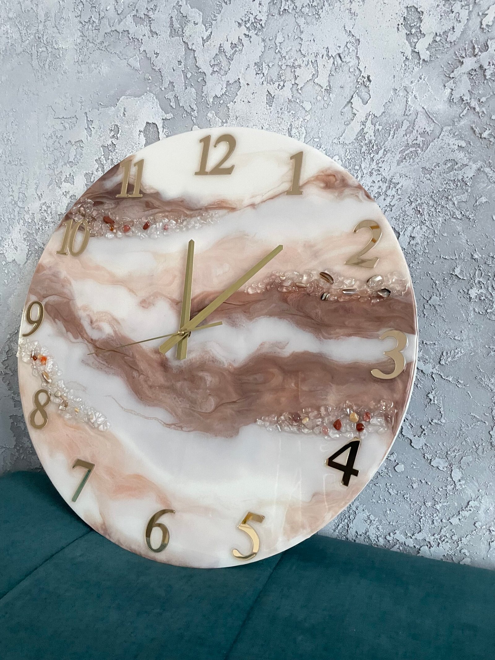 Laikrodis "Rudas marmuras" 50cm - Image 3