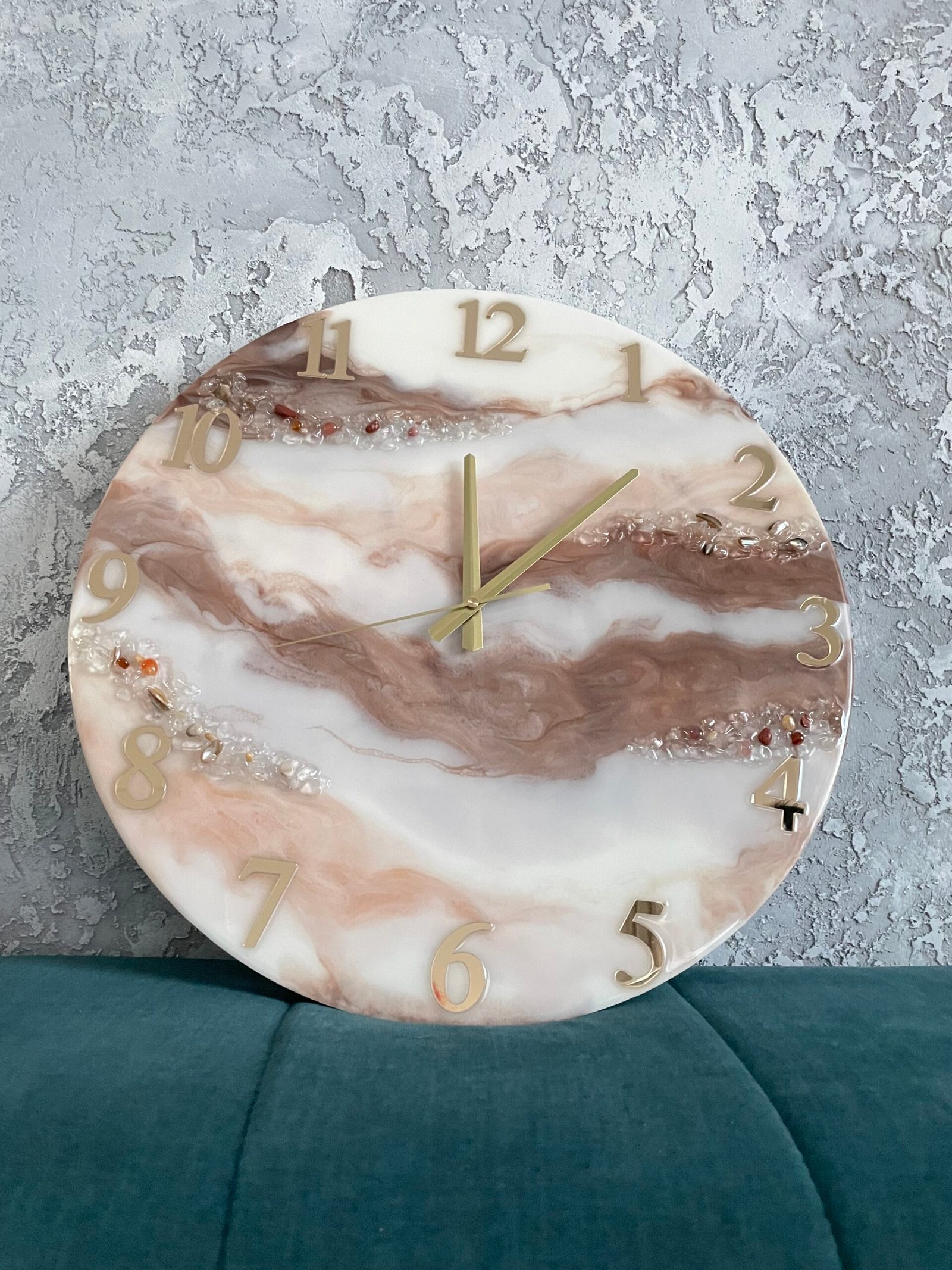 Laikrodis "Rudas marmuras" 50cm - Image 4