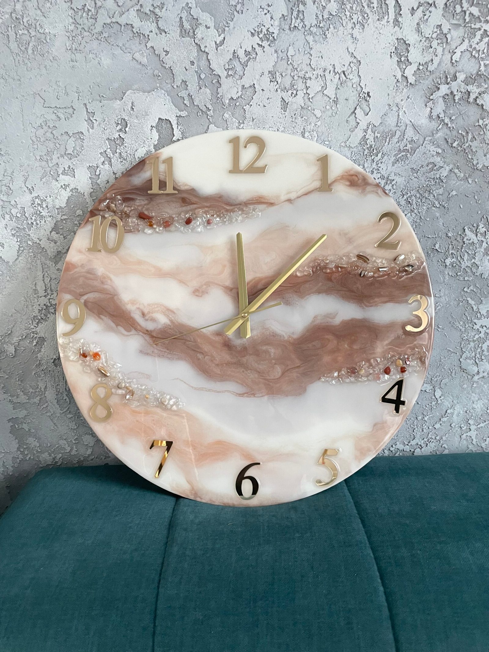 Laikrodis "Rudas marmuras" 50cm - Image 5