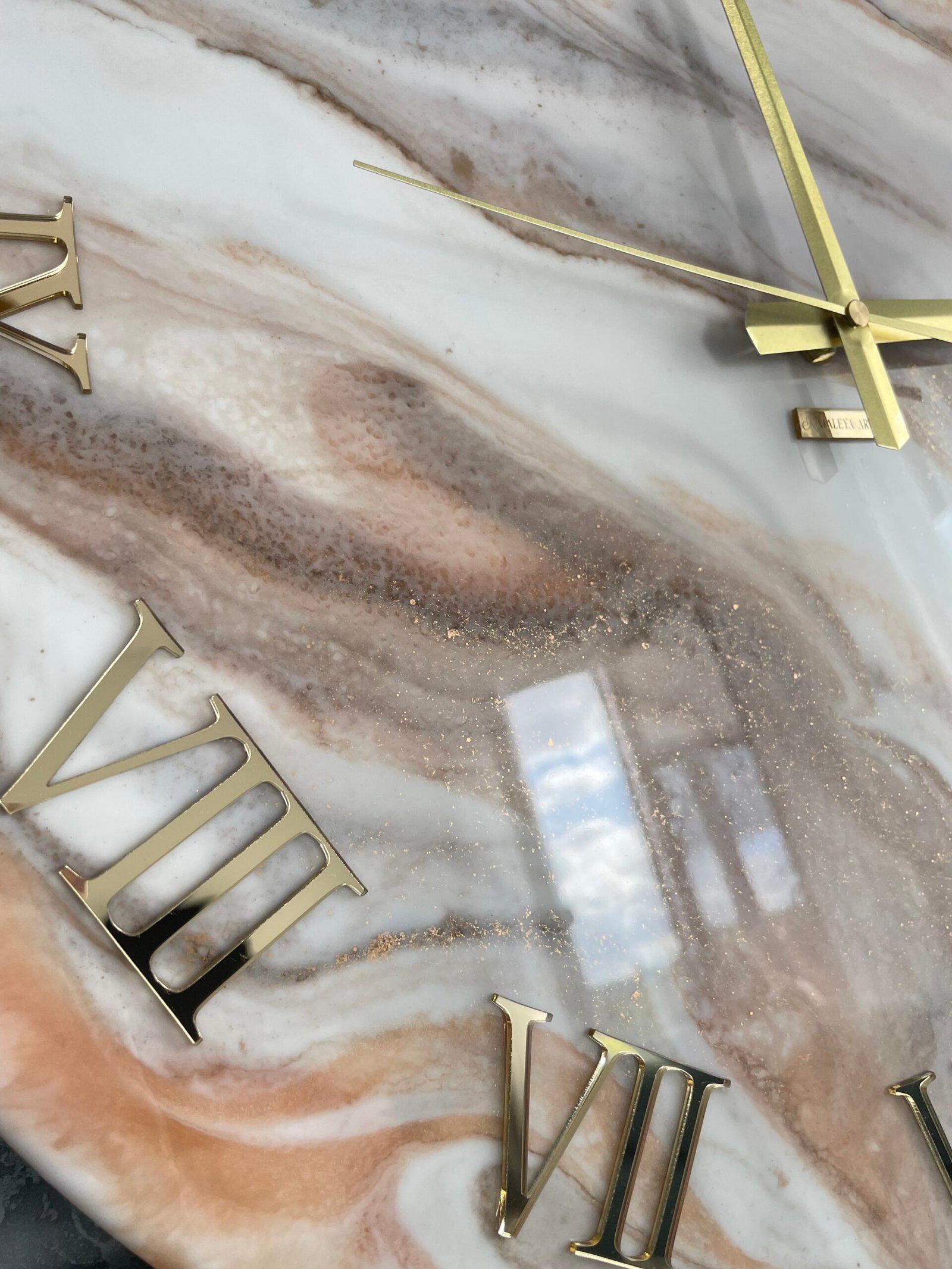 Laikrodis "Rudas marmuras2" 50cm - Image 5