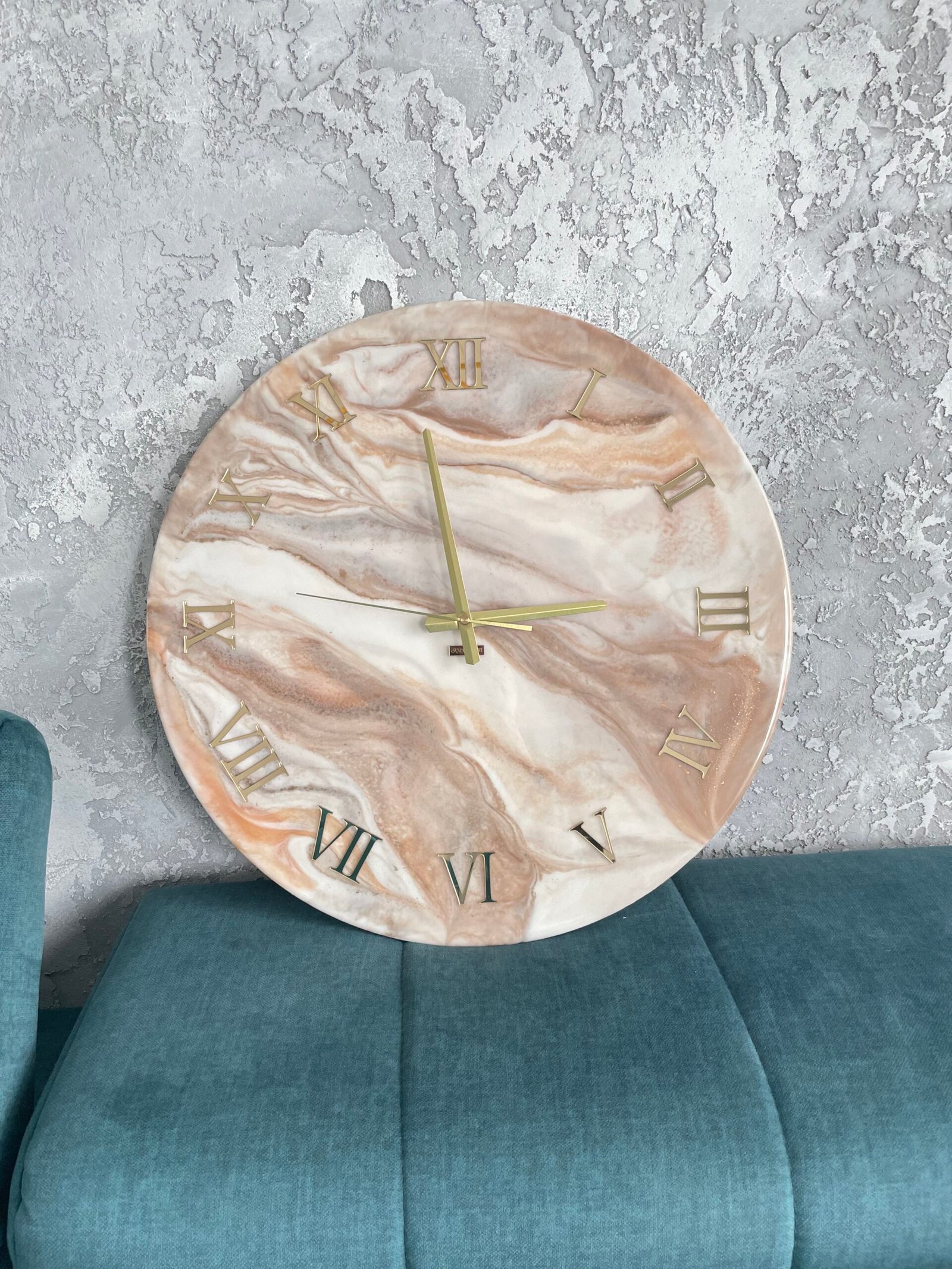 Laikrodis "Rudas marmuras2" 50cm - Image 4