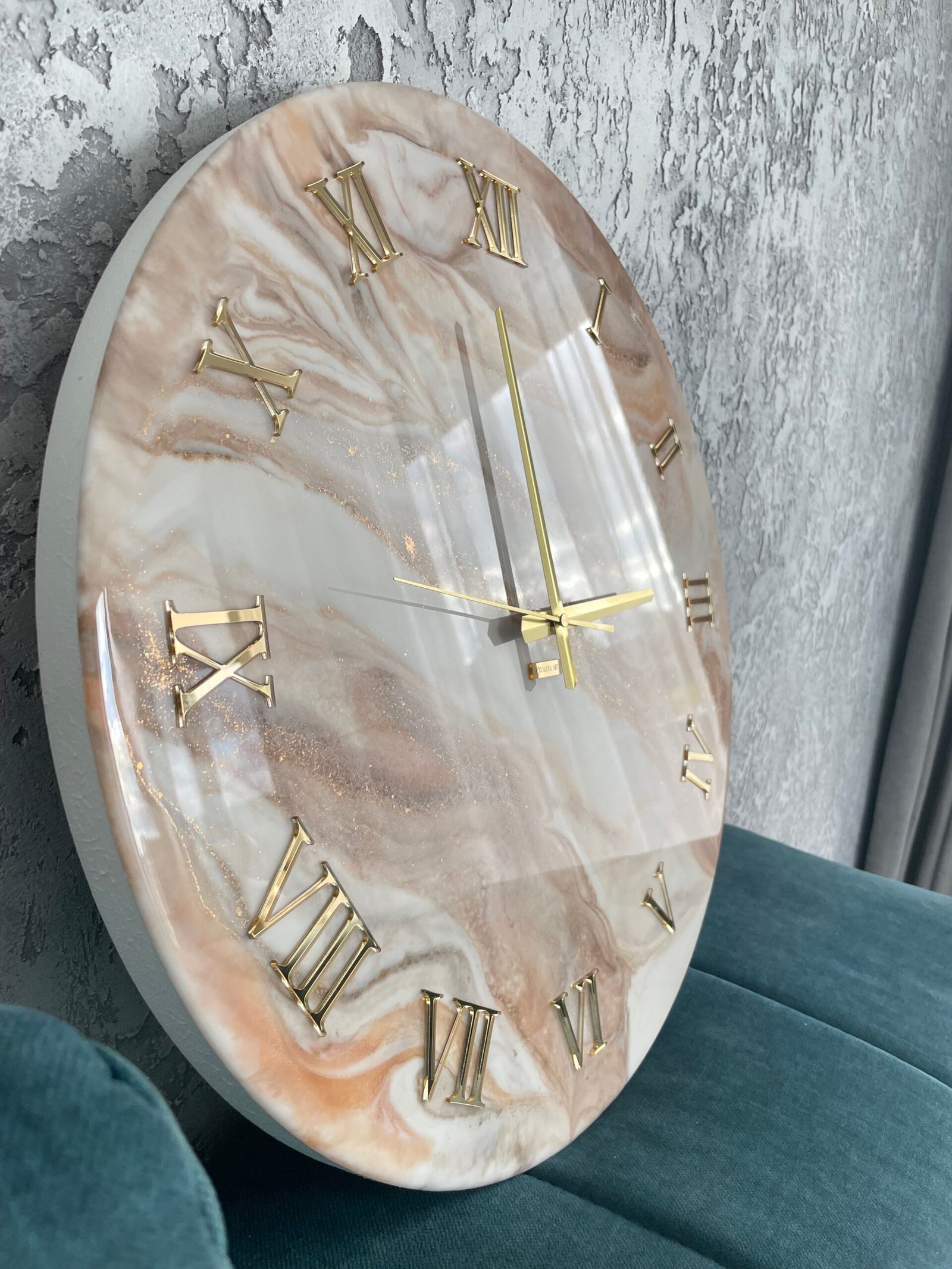 Laikrodis "Rudas marmuras2" 50cm - Image 3