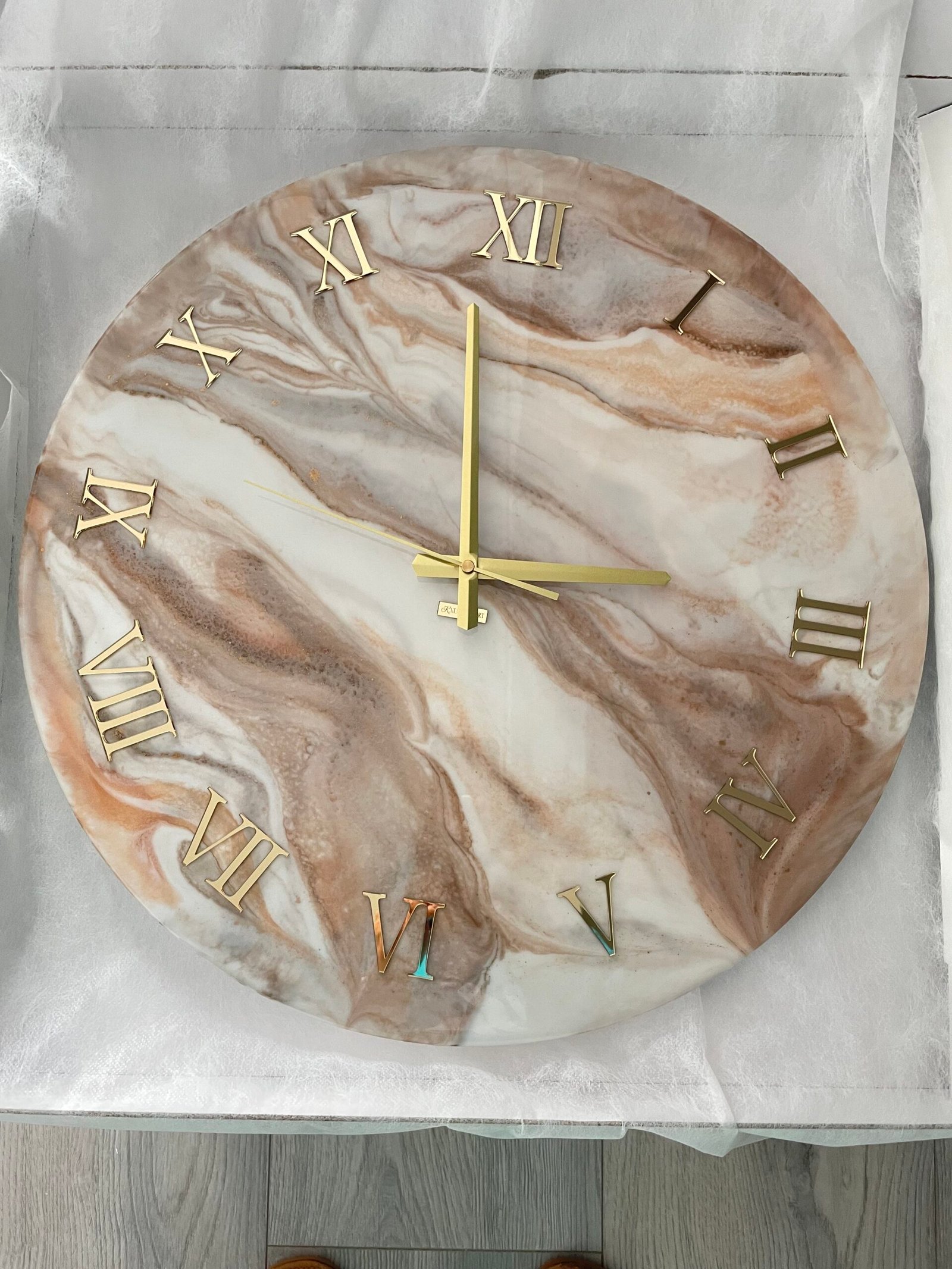 Laikrodis "Rudas marmuras2" 50cm - Image 2