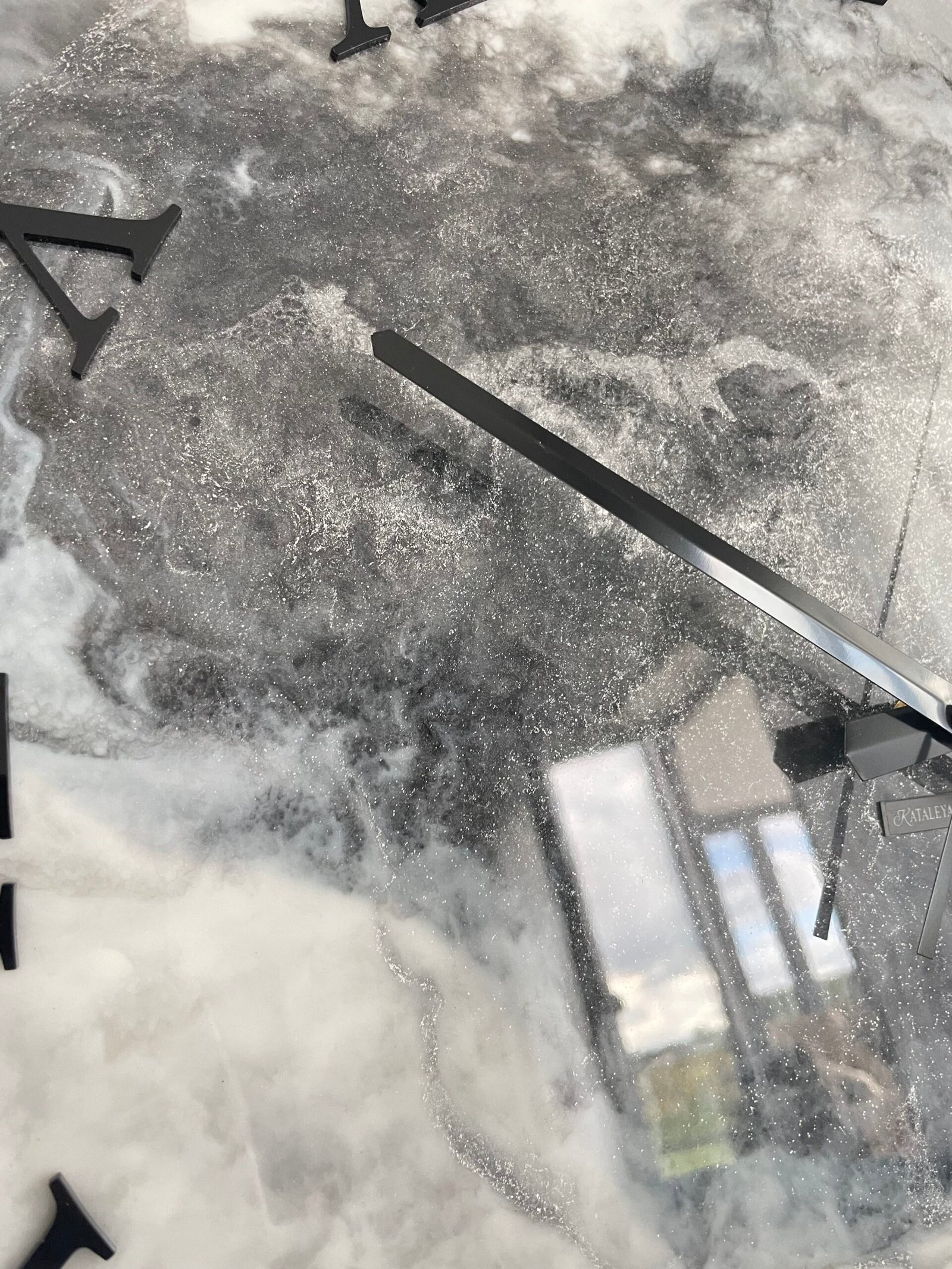 Laikrodis "Pilkas marmuras2" 50cm - Image 4