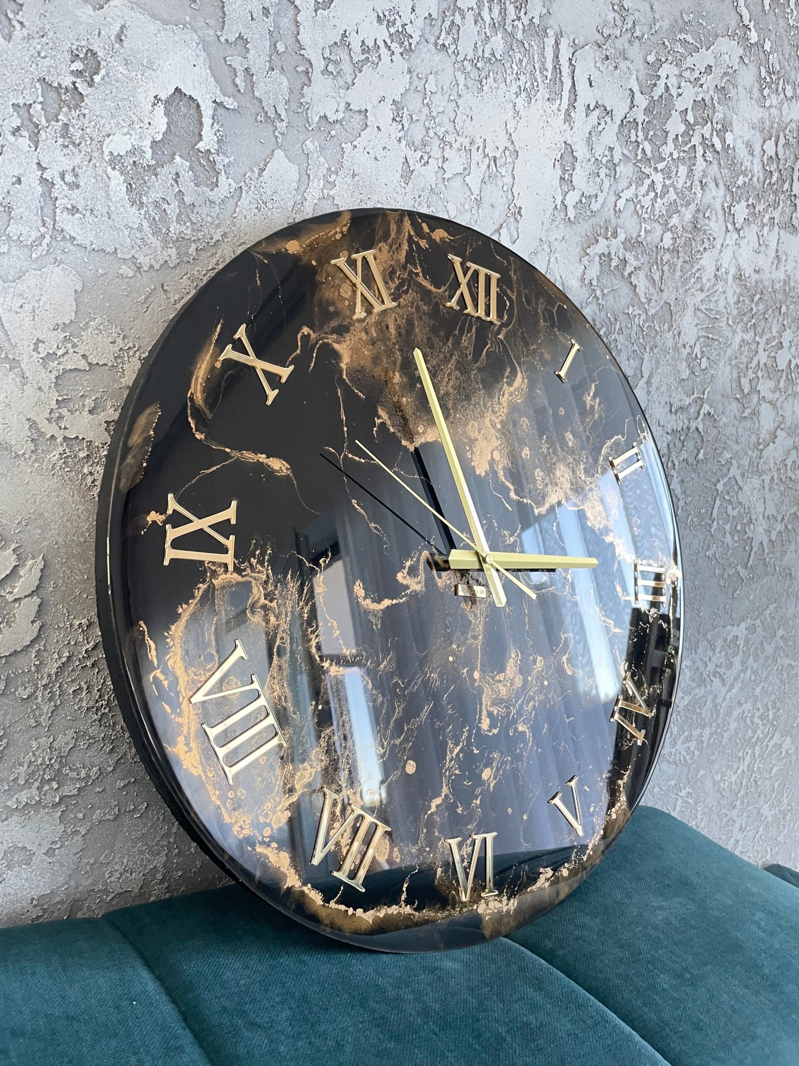 Laikrodis "Juodas marmuras su auksu" 50cm - Image 10