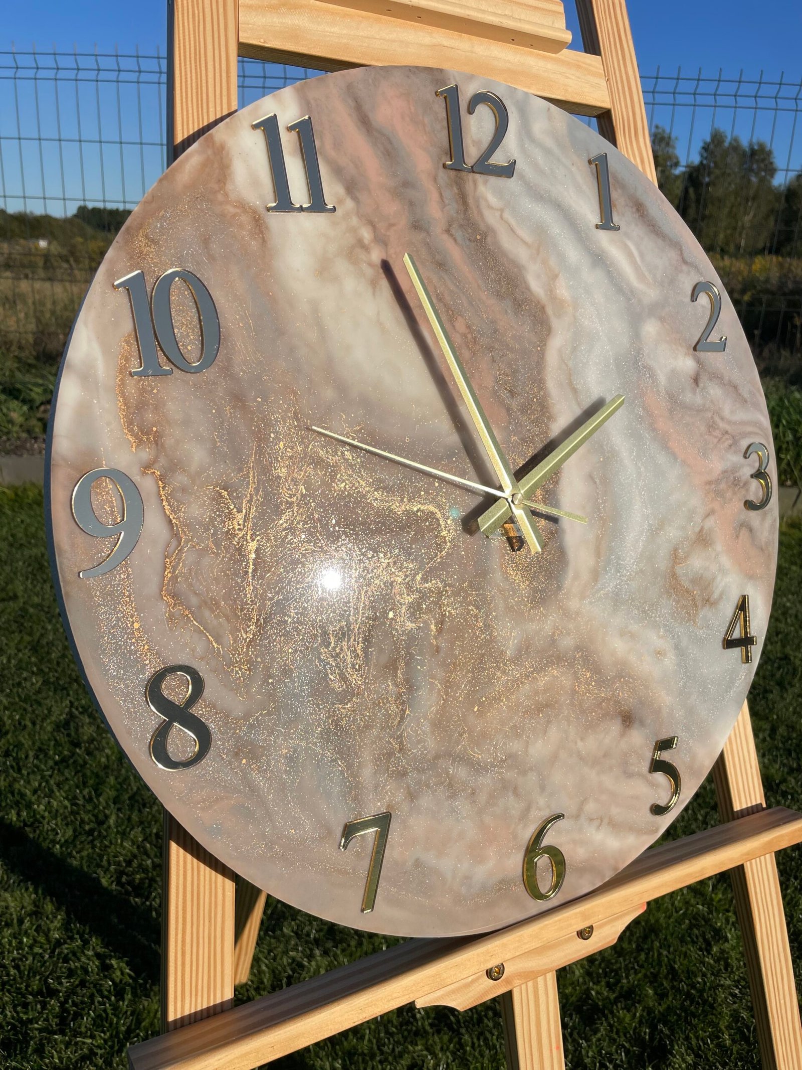 Laikrodis "Rudas marmuras3" 50cm - Image 6