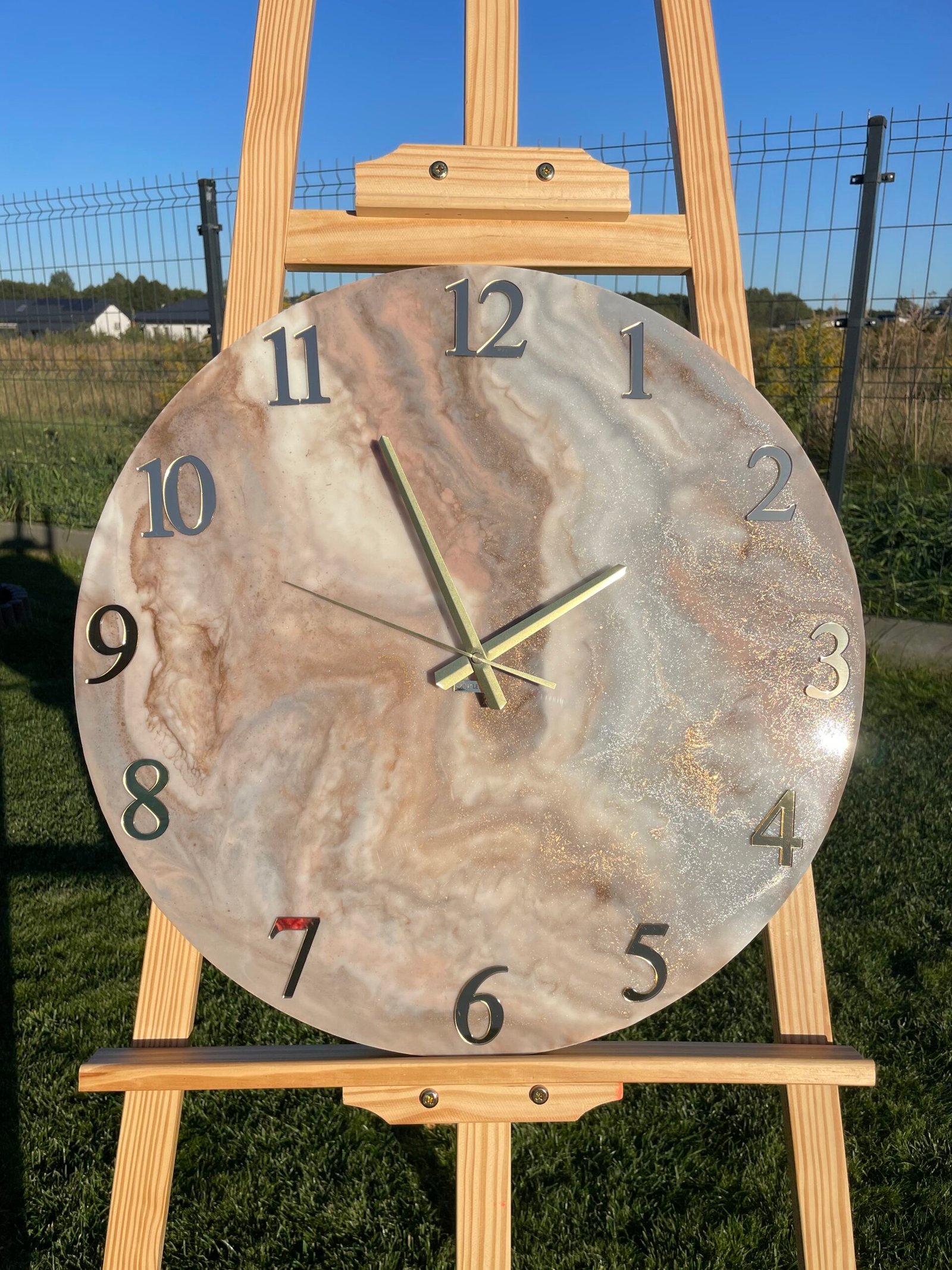 Laikrodis "Rudas marmuras3" 50cm - Image 5