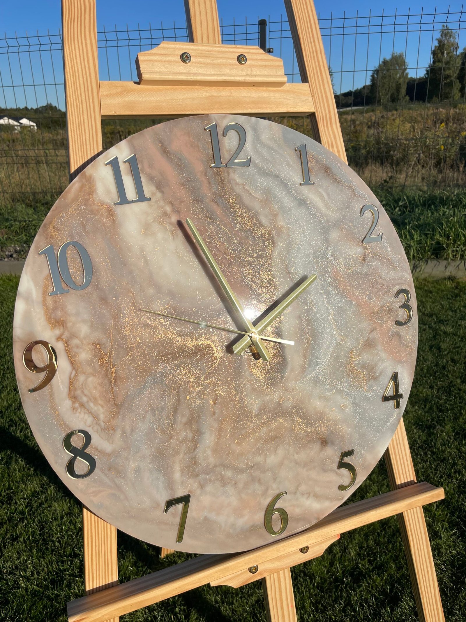 Laikrodis "Rudas marmuras3" 50cm