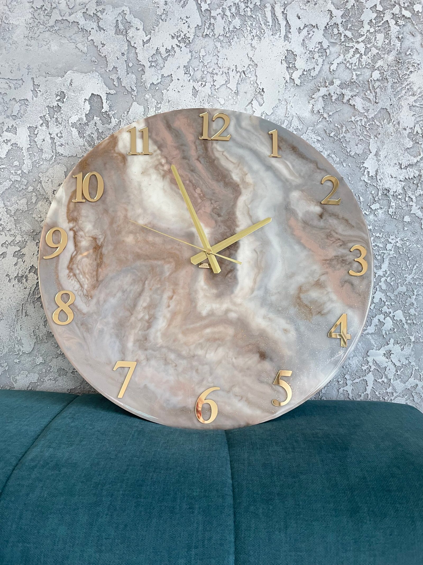 Laikrodis "Rudas marmuras3" 50cm - Image 8