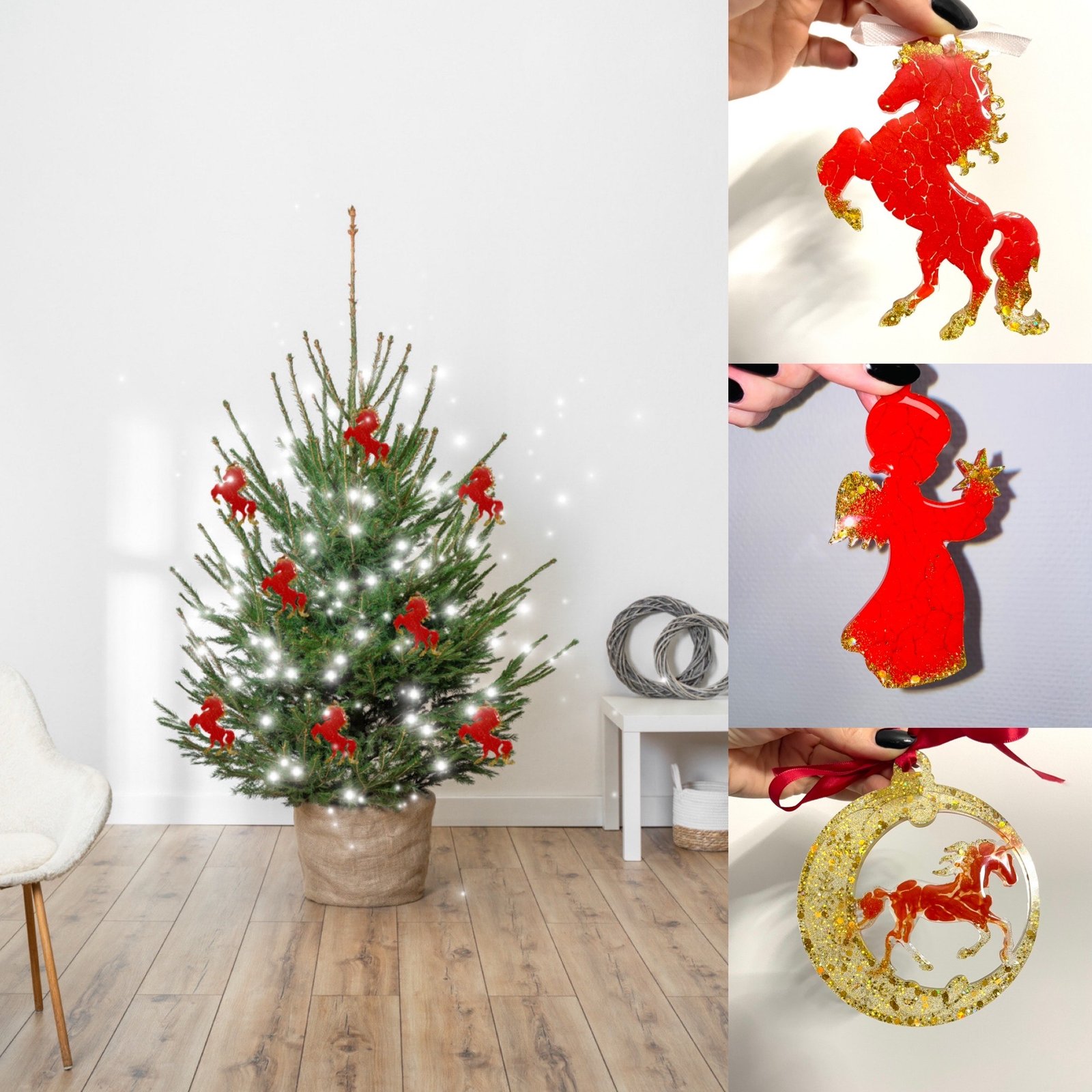 Eglutės žaisliukas “Raudonas arkliukas" - Image 2